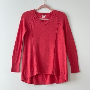 Mossimo Coral Cotton & Wool V-Neck Sweater
